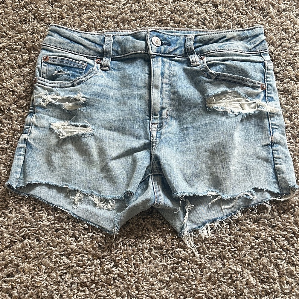 American Eagle Outfitters Light Blue Distressed Denim Shorts  - size 4
